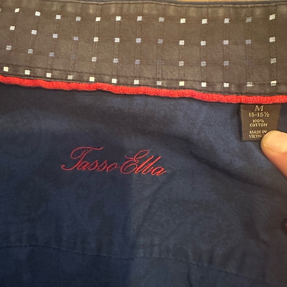 Tasso Elba - Men’s Medium Long Sleeve Dress Shirt - Blue - Used - Picture 5 of 8